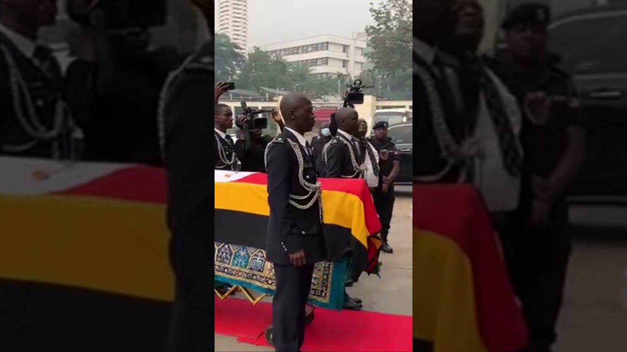 Muhammad Ssegirinya&rsquo;s cort&egrave;ge arrives received by the Speaker of Parliament Anita Among