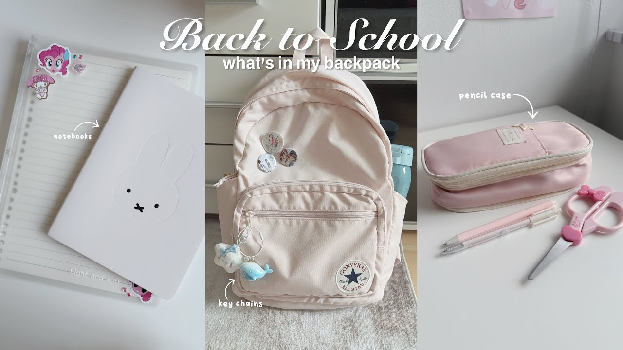 Back to School 📖 what's in my backpack and pack with me .☘︎ ݁˖
