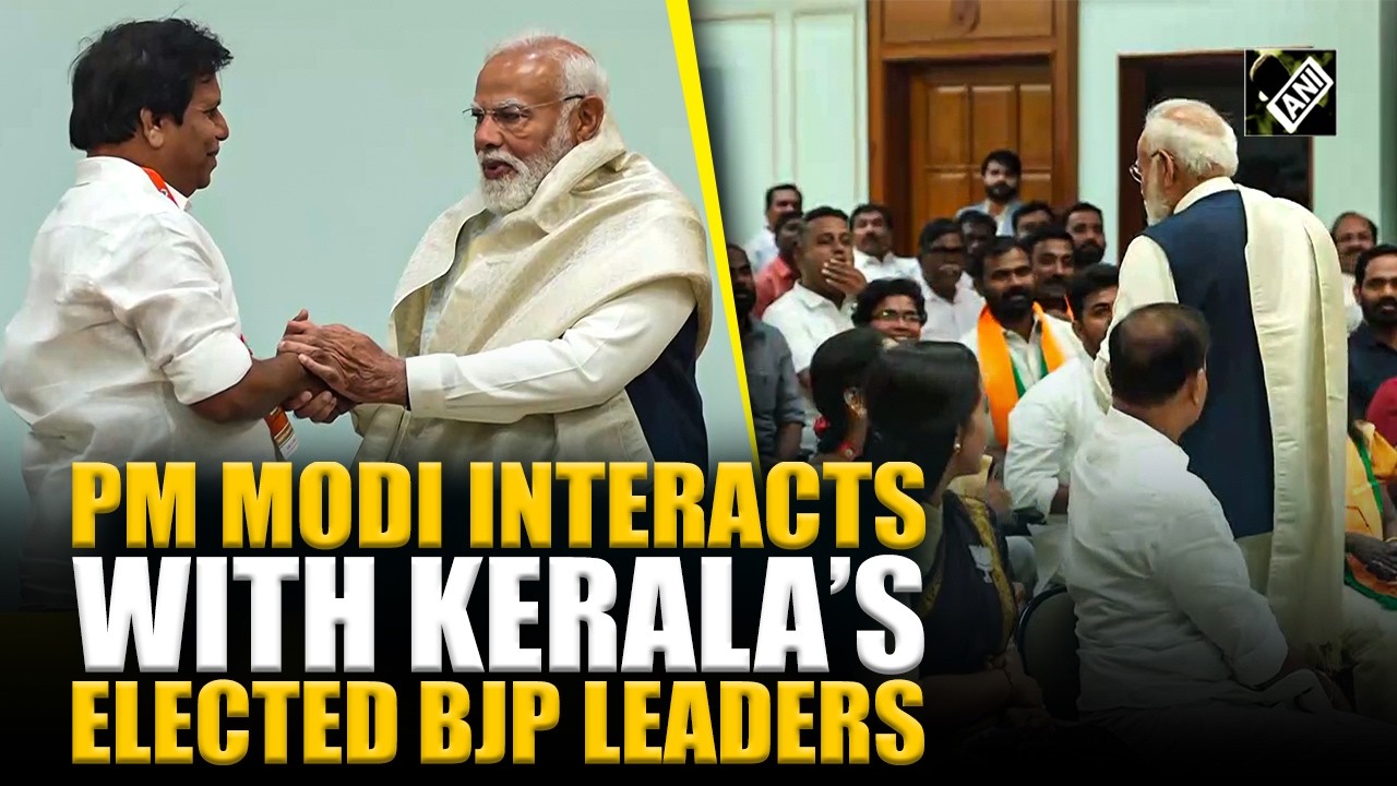 PM Narendra Modi interacts with elected BJP local body members from Kerala at Lok Kalyan Marg