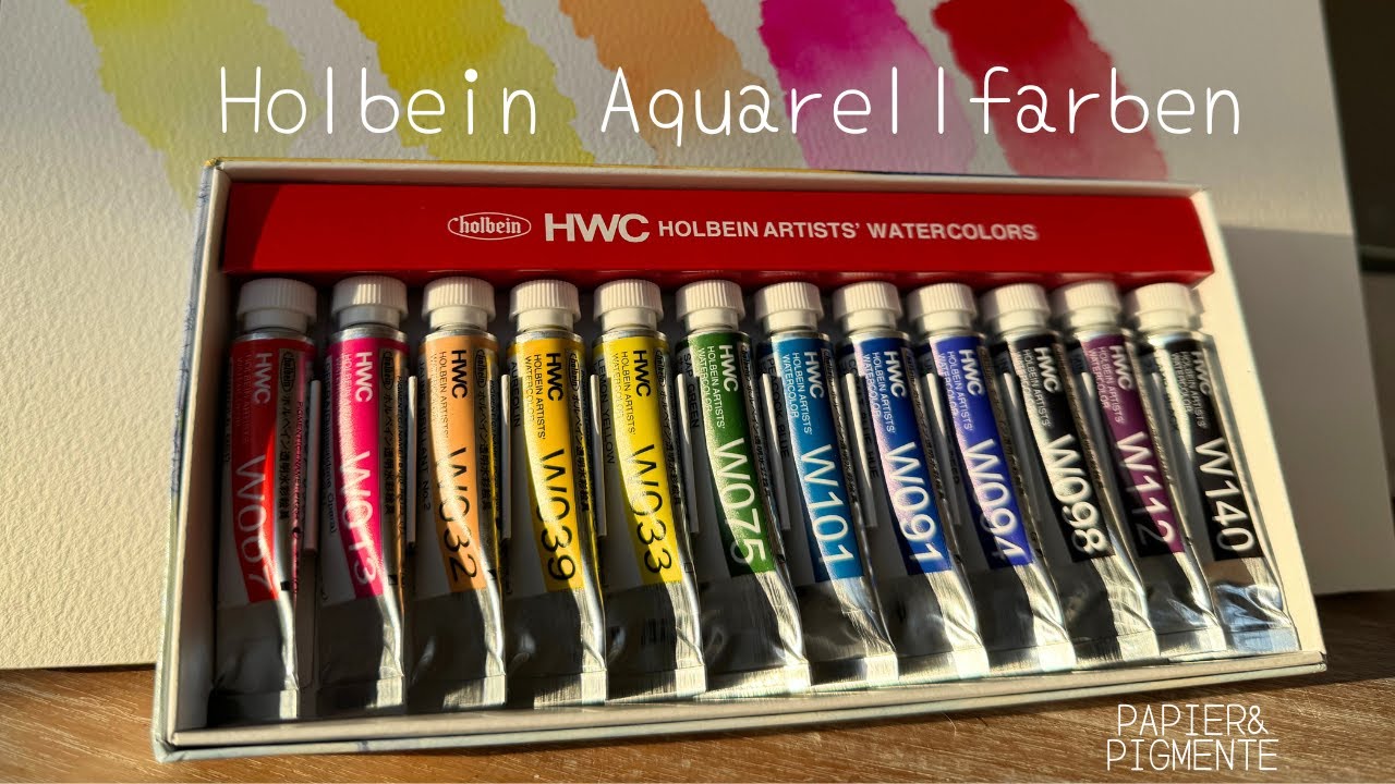 Holbein Aquarell-Set mit 12 Tuben und überraschenden Farben - Swatching Session