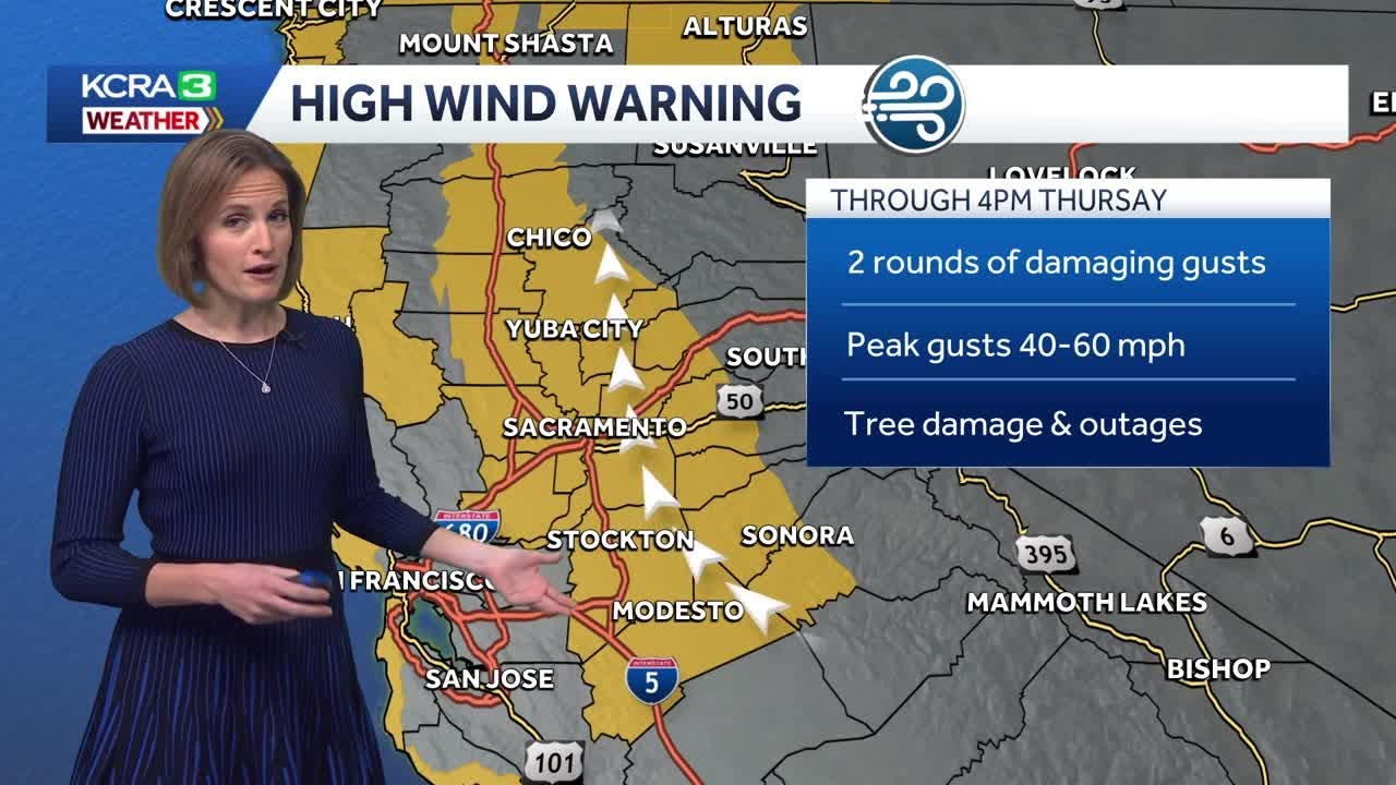 Northern California forecast | Timing for damaging winds and heavy snow