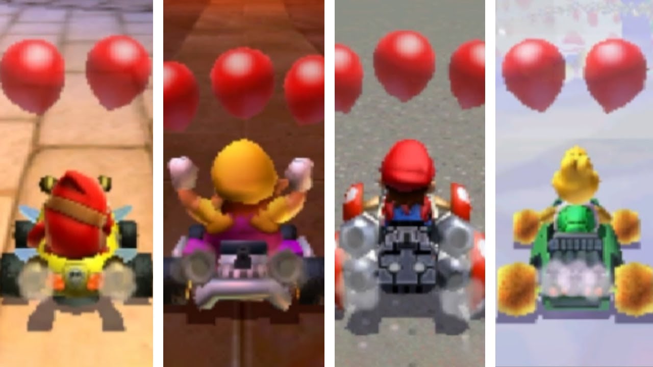 Mario Kart 7 - All Characters Losing Animations in Balloon Battle
