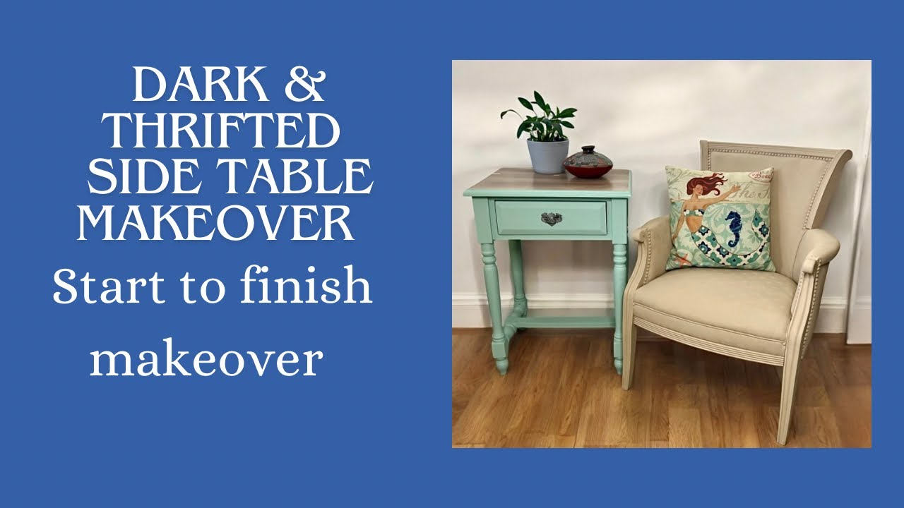 Thrifted End Table Gets a Beachy Makeover