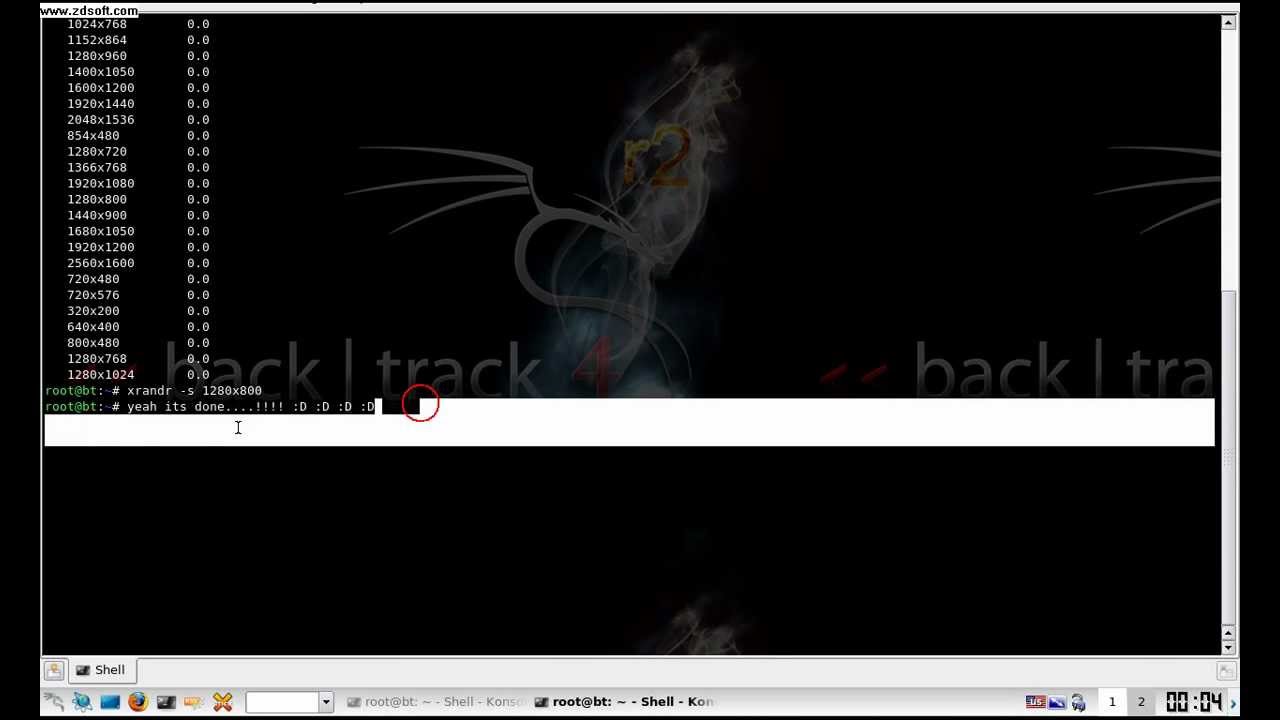 How to change the resolution of the Backtrack Operating System Manually