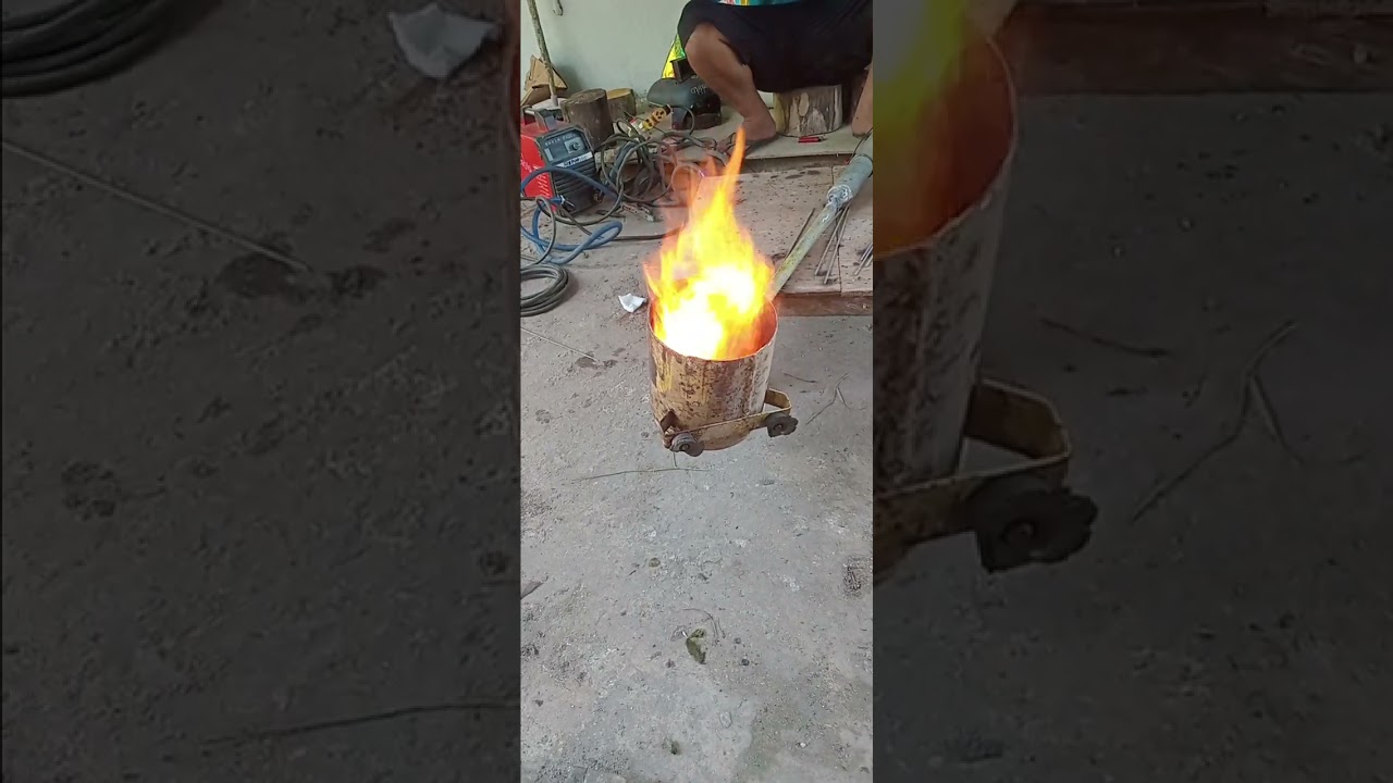 Uji coba Kompor oli bekas.