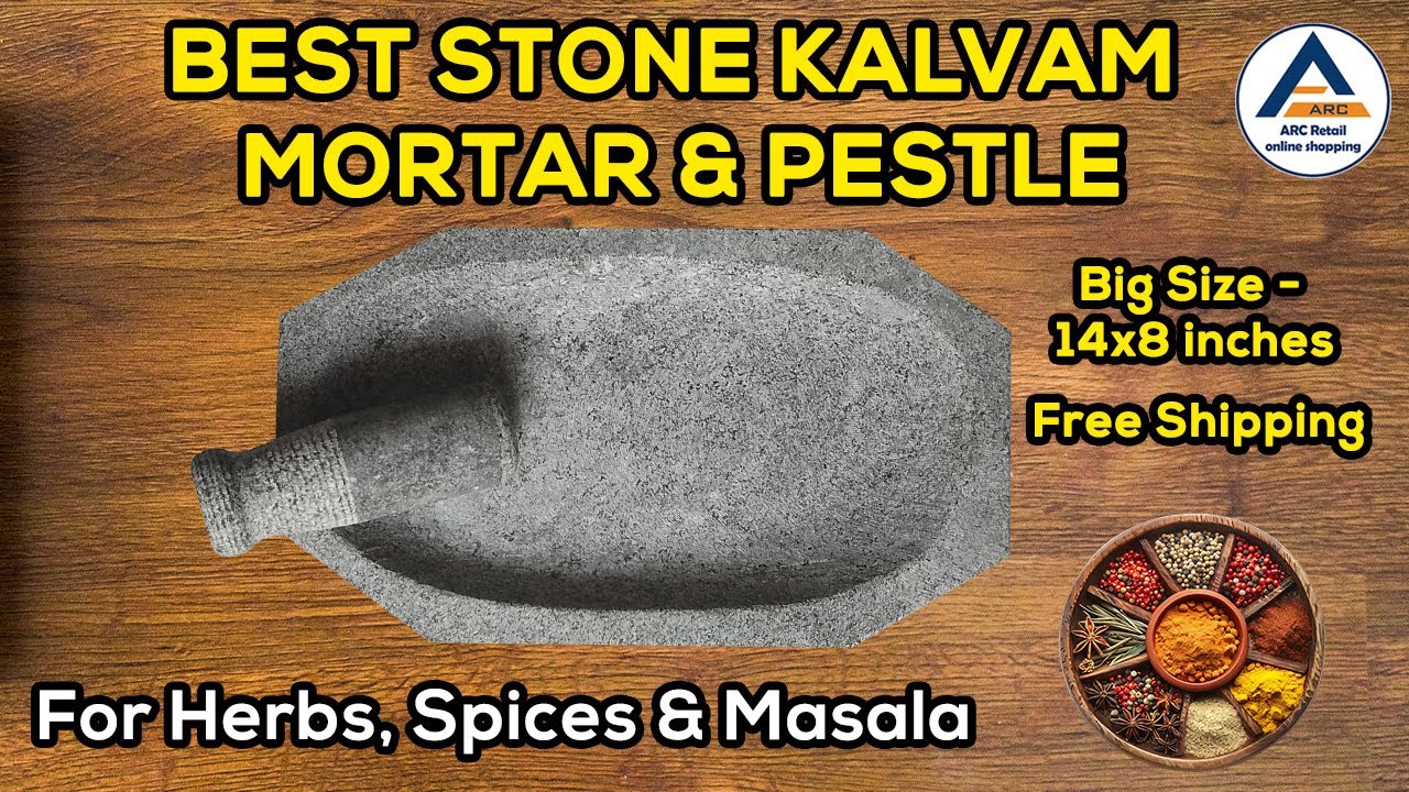 Best Kalvam Stone Mortar & Pestle for Herbs & Spices | OvenAid Khalbatta Low price