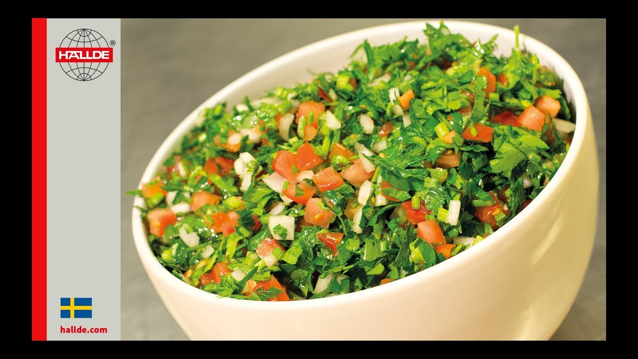 Tabbouhle salad in a HALLDE Vegetable preparation machine RG-100