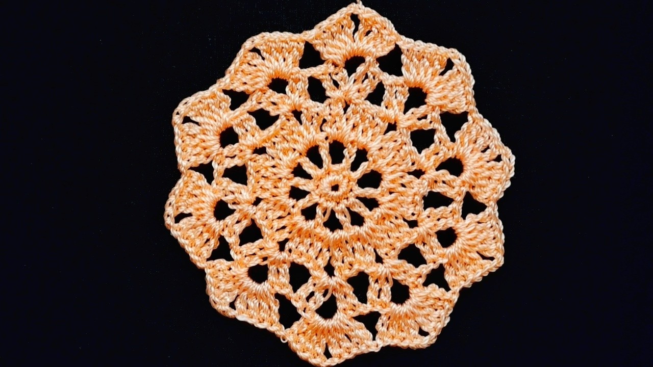 Teje linda carpeta a crochet, para posa tazas, posavasos, tapete/Video para principiante a ganchillo