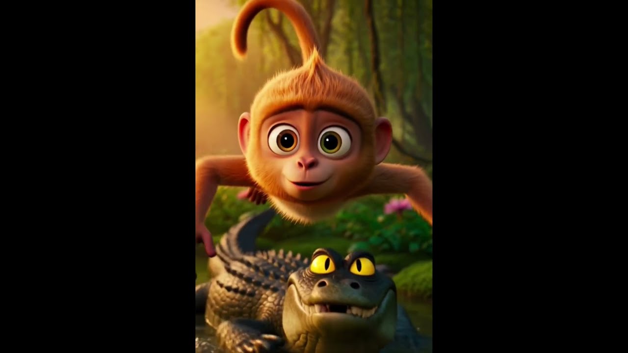 ಮೂರ್ಖ ಮೊಸಳೆ ಮತ್ತು ಚತುರ ಕೋತಿ 🐊🐒 | Clever Monkey & Foolish Crocodile 4K Animation