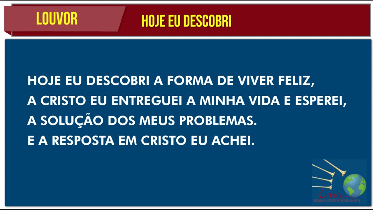 LOUVOR - HOJE EU DESCOBRI