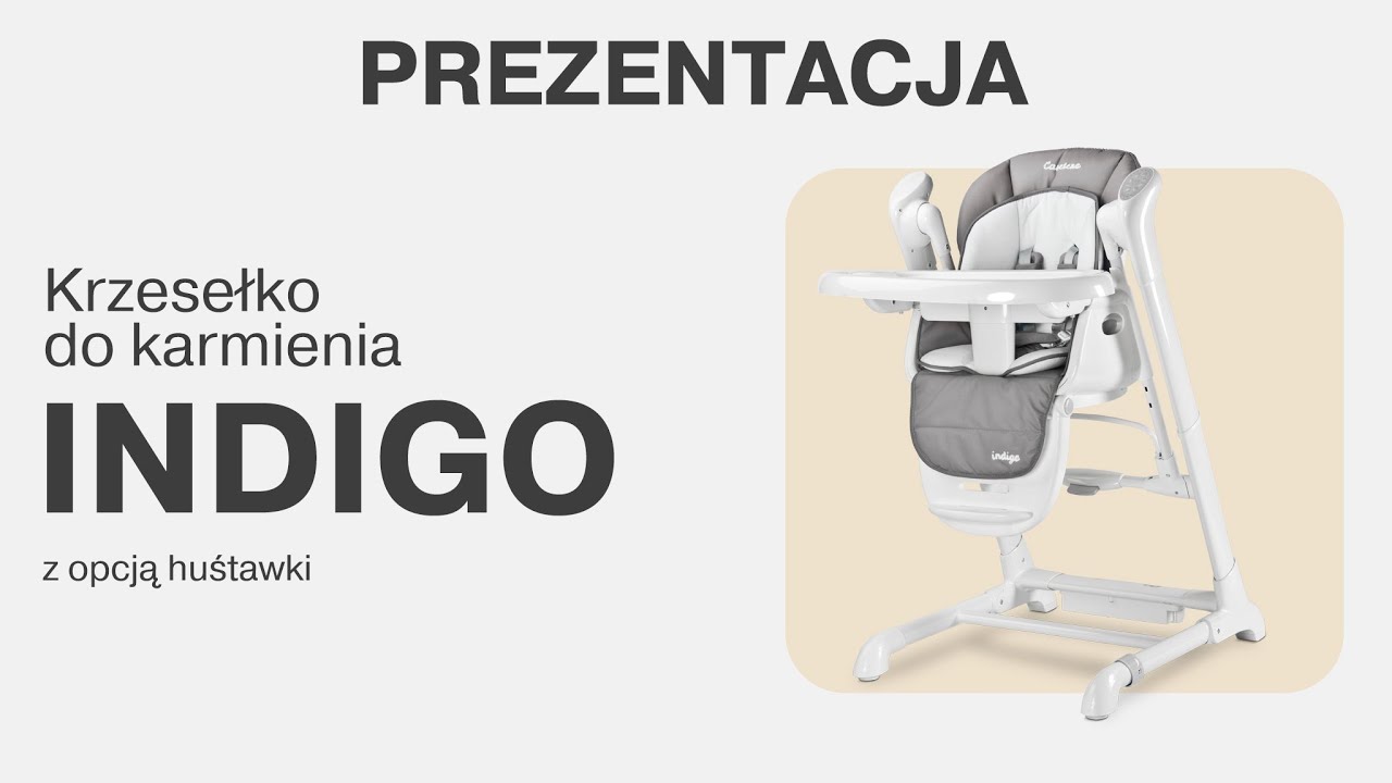 Caretero Indigo - Krzesełko do karmienia i huśtawka dla niemowląt