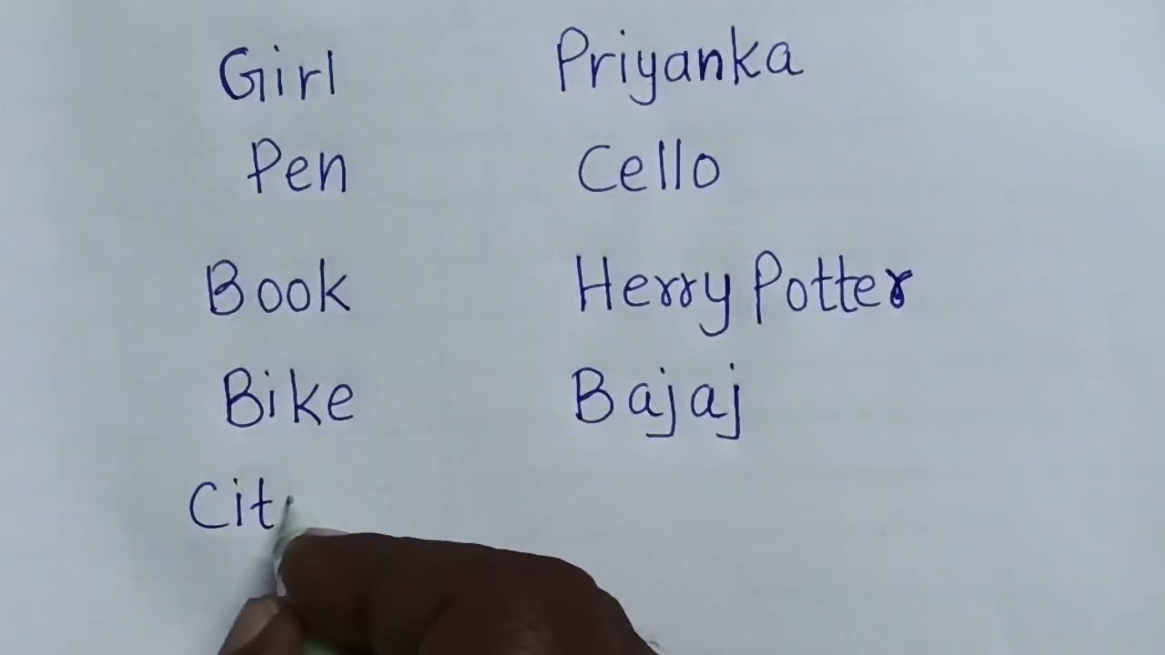 10 Examples of Common noun and Proper noun 