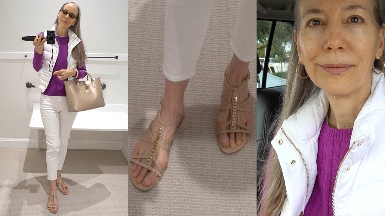 Vlog: Ugly Feet, No Makeup Chat; Shopping Whole Foods; Puffer Vest, Jeans/ Classic Style Over 40, 50