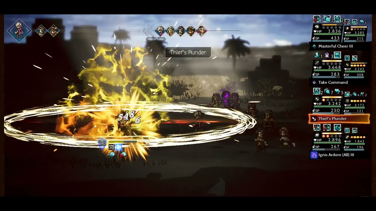 Octopath COTC F2P Defeating the Grandport lvl 100 NPC on day 41