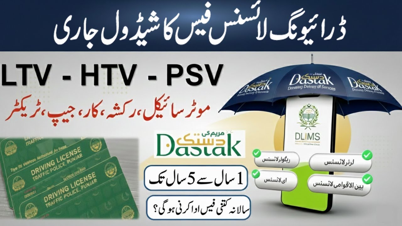 Punjab Driving license Fees Schedule 2026 | Punjab Driving License Fee Structure 2026