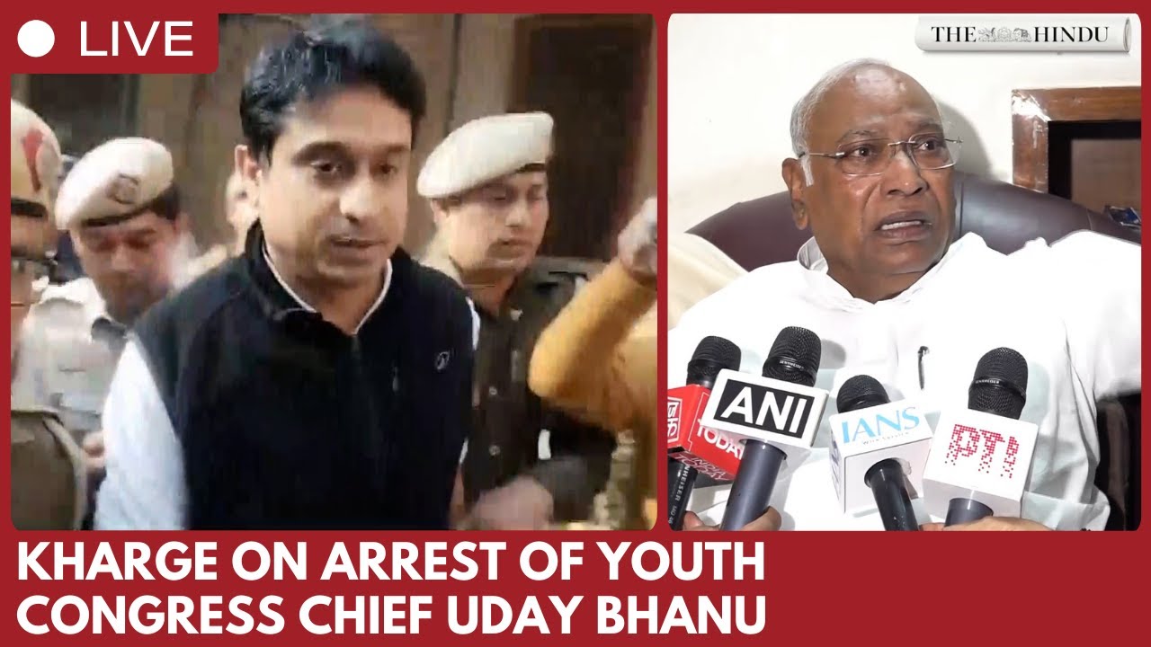 Congress president Mallikarjun Kharge reacts to Uday Bhanu Chib’s arrest in Delhi