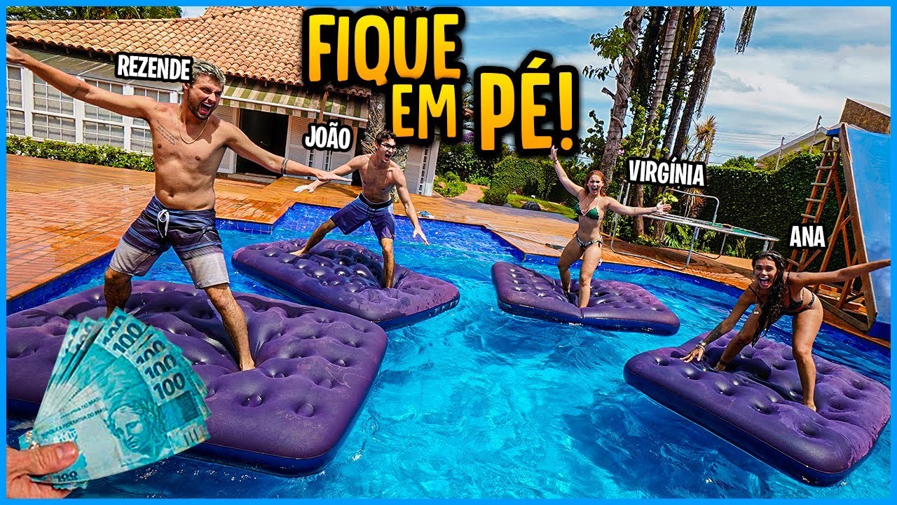 ÚLTIMO A FICAR EM PÉ NA BOIA DA PISCINA GANHA 5000 R$!! [ REZENDE EVIL ]