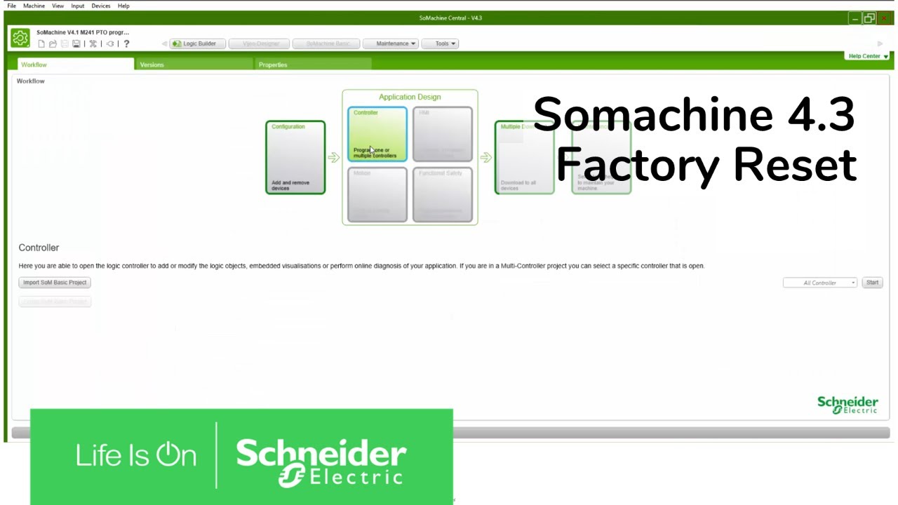 Resetting Somachine 4.3 to Factory Default | Schneider Electric Support