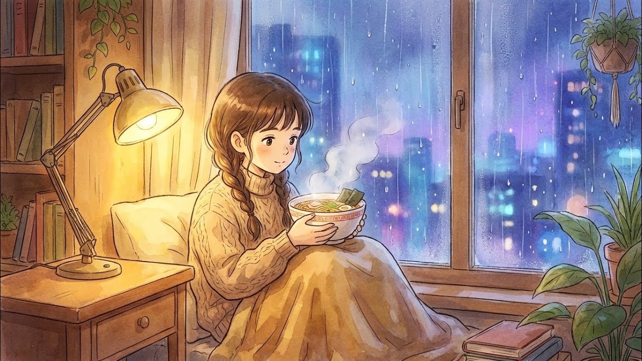 A Quiet Rainy Night 🌧️ | Cozy Cooking, Soft Music & Peaceful Anime Life”