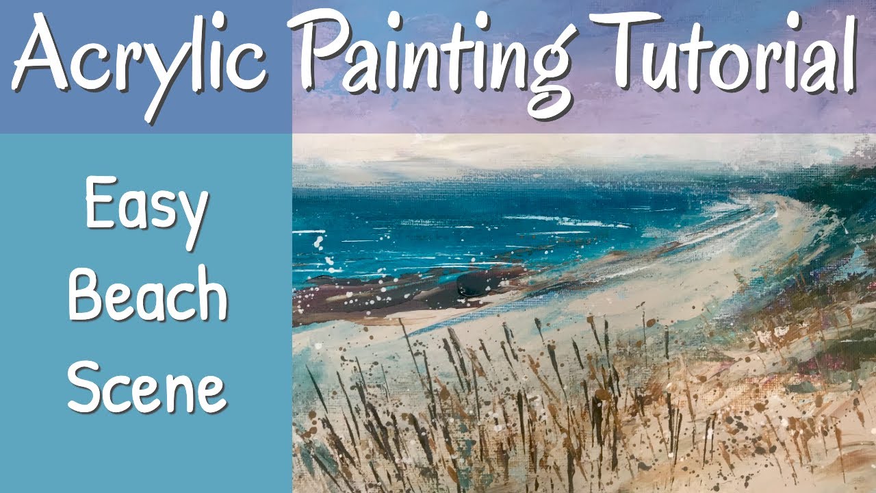 Easy Beach Scene Acrylic Tutorial Using Palette Knife