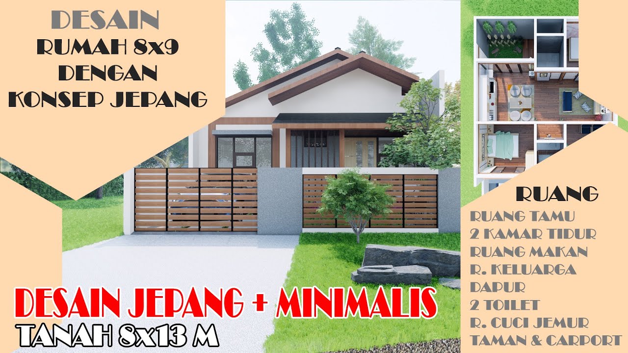 RUMAH JEPANG MODERN MINIMALIS 8x9 METER #japanhouse #japan #rumahjepang