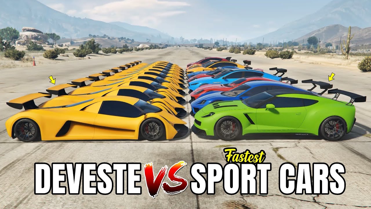 GTA 5 ONLINE - 10 FASTEST SPORT CARS VS DEVESTE EIGHT (WHICH IS FASTEST?)