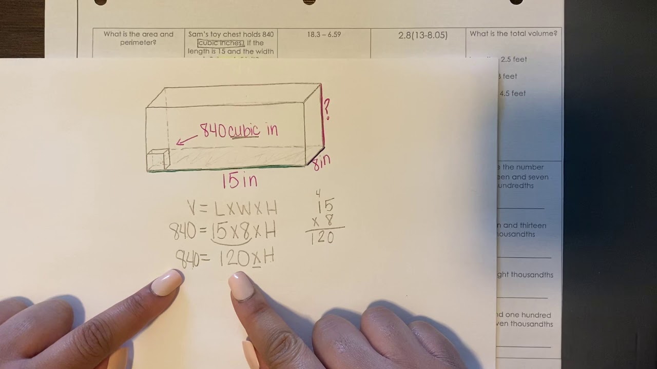 Volume of a rectangular prism (finding the missing dimension)