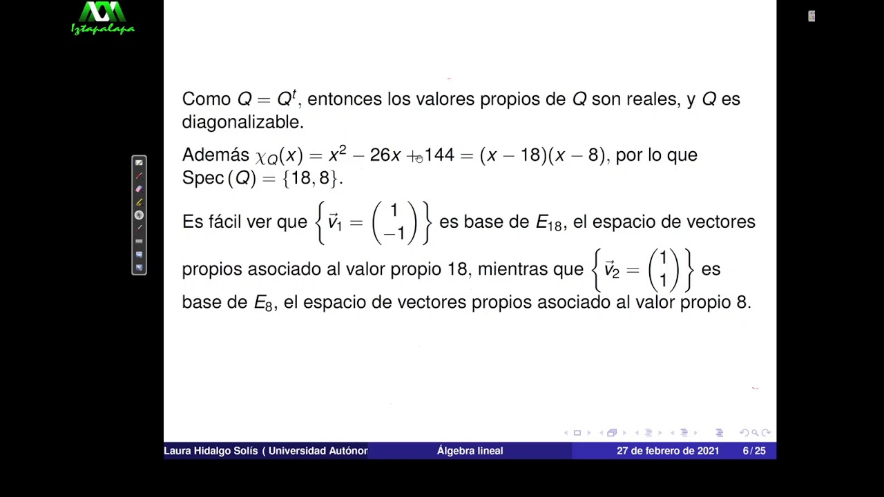 Formas cuadráticas y matrices simétricas