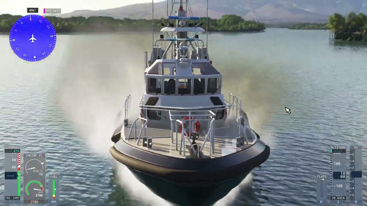 Patrolling On A Police Boat In Pearl Harbor, Usa, MSFS24, Sailor Peku.