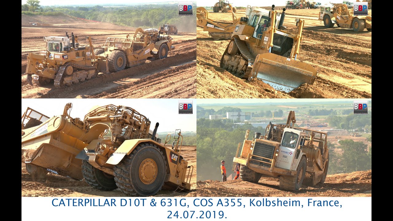 [MEGA MACHINES] CAT D10T & 631G Scraper Fleet, COS A355, Kolbsheim, France, 24.07.2019.