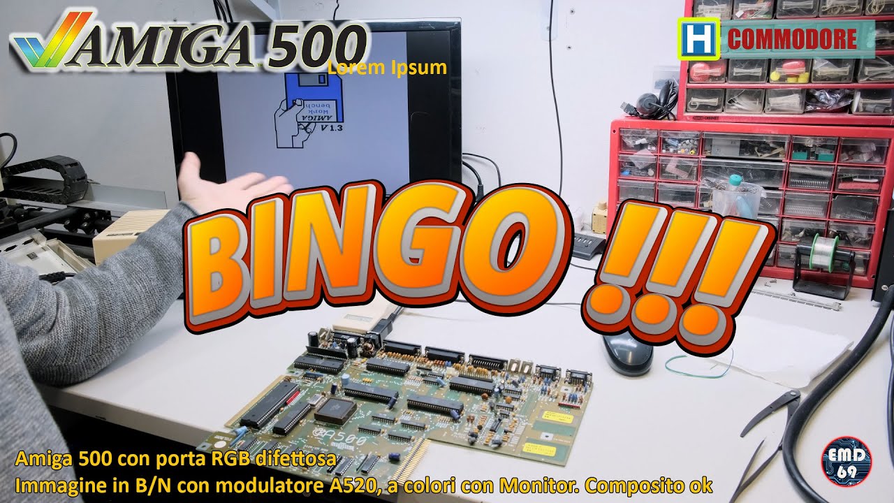 Riparazione Amiga 500: Il Mistero del Video in Bianco e Nero! (DB23 vs A520)