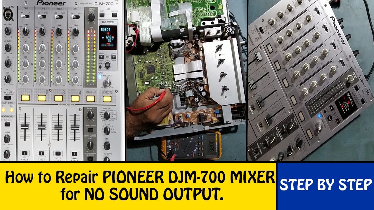How to Repair PIONEER DJM-700 MIXER for  NO SOUND OUTPUT.