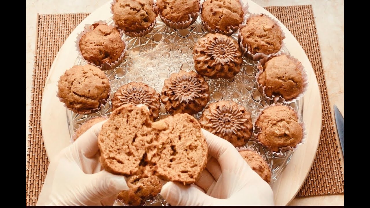مافن بدقيق القمح الكامل بالتمر والزبيب بدون سكر | Whole wheat dates raisins muffins no sugar ENG SUB