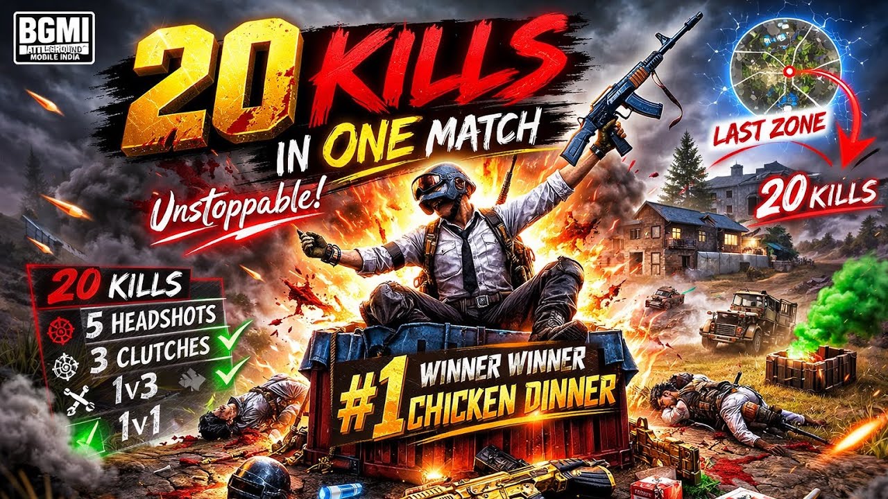 20 Kills in Livik 😱 OP Gameplay | BGMI 1v4 Clutch 😈 20 Kills Livik Match | BGMI Hindi