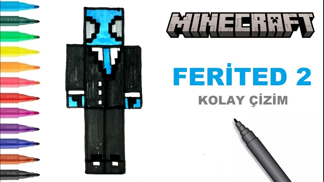 Easy Drawing MineCraft Ferited I Kolay MineCraft Ferited Çizimi