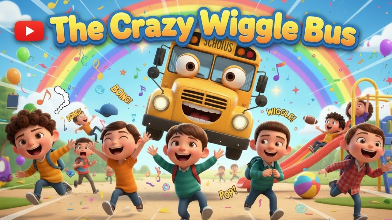 The Crazy Wiggle Bus 😂 ☀️ | Cute 3D Kids Song & Storytime Rhyme” || MiniToons Baby Rhymes |•|