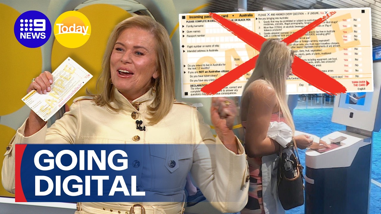 Australia to ditch incoming paper passenger cards with new digital rollout | 9 News Australia
