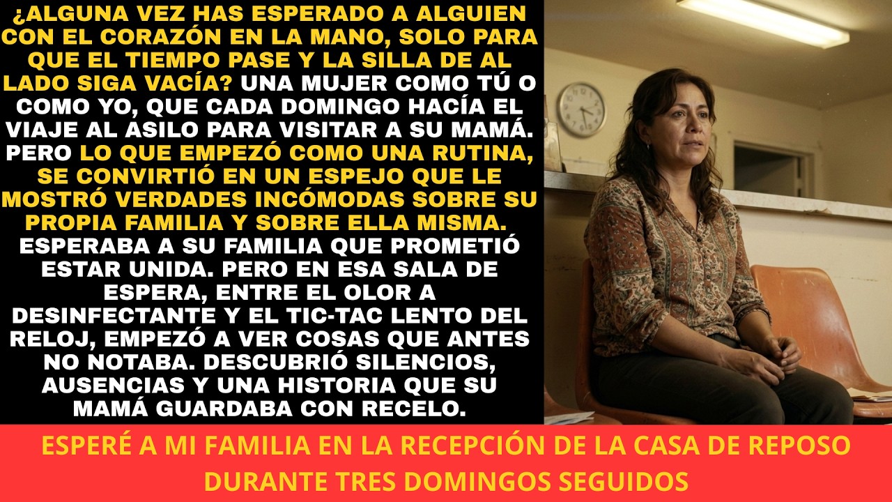 Esperé a mi familia en la recepción de la casa de reposo durante tres domingos seguidos