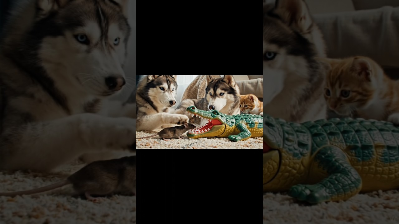Husky Saves the Mouse 😅 | Funny Pet Moment 🐾 