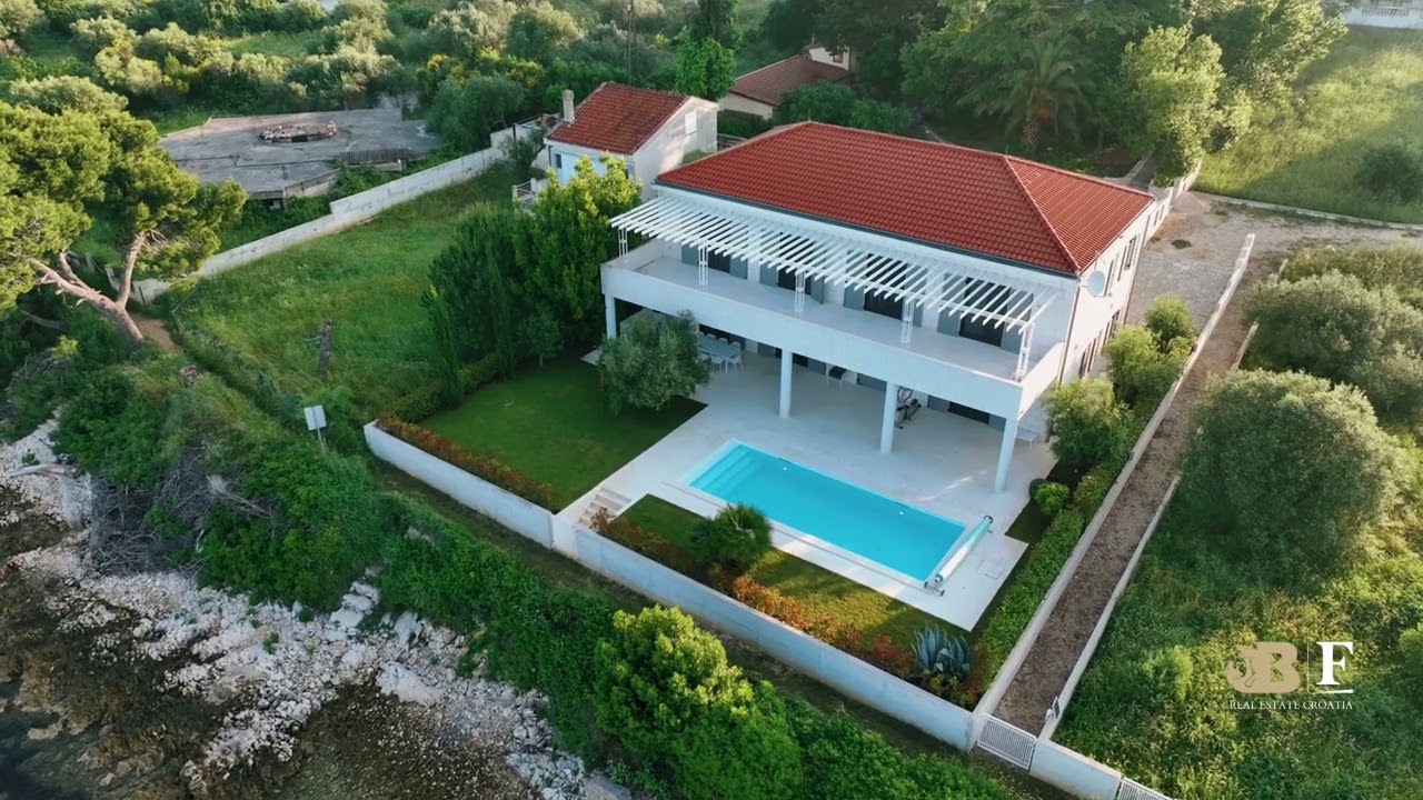 Croatia, Zadar - Beautiful stone villa with a pool in the first row to the sea