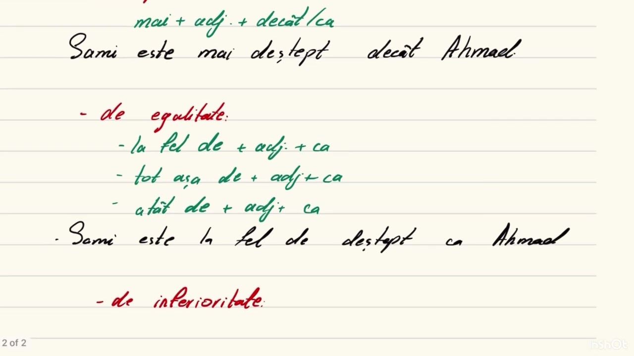 الدرس 39 | Gradele de comparatie ale adjectivului | سلسلة تعلم اللغة الرومانية من الصفر للاحتراف