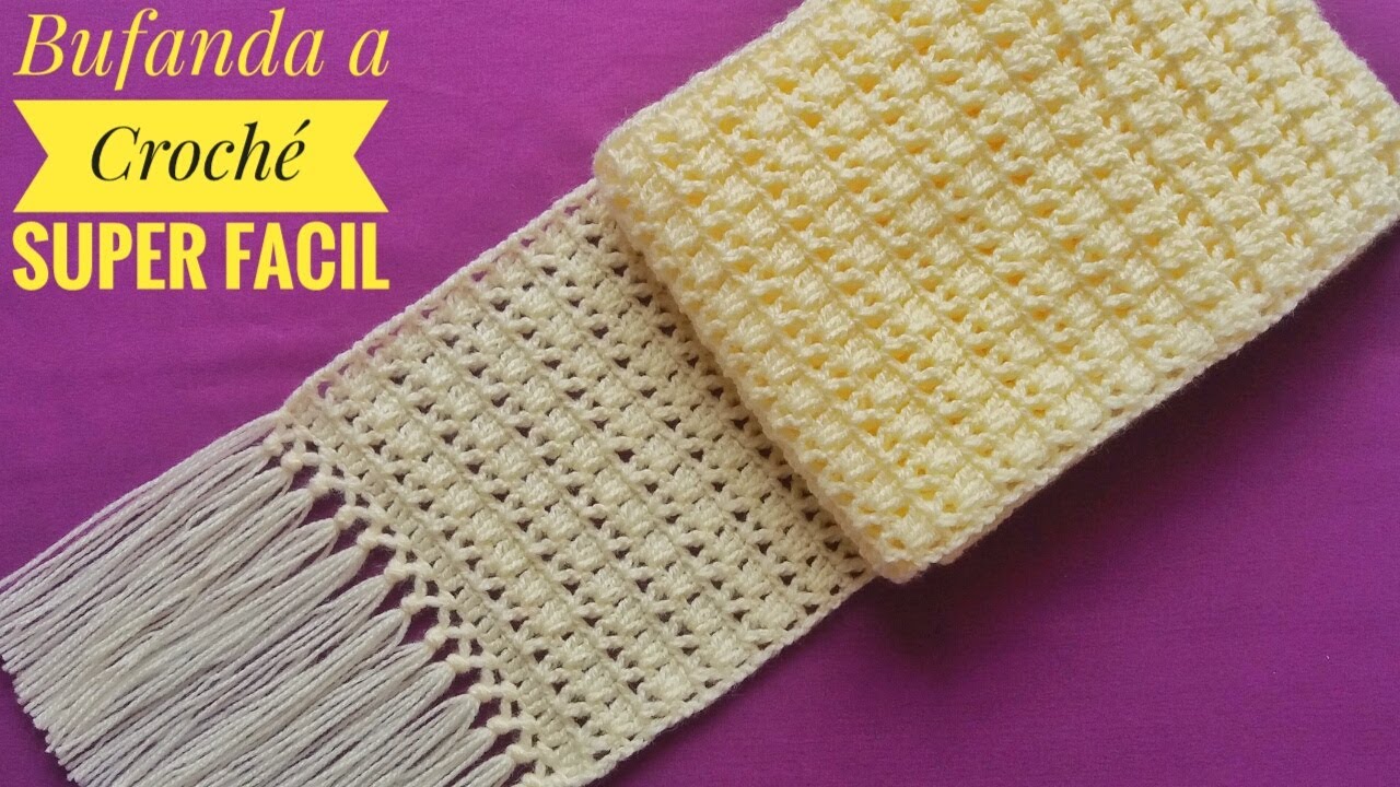 🧣Cómo Tejer Bufanda a Croché-Chalina Tejida a crochet/Easy Crochet Scarf Tutorial-TEJE PARA VENDER💰🧣