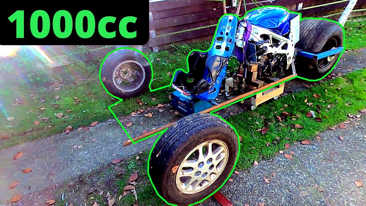 Reverse Trike Build,p3 starting the frame holding the tl1000 motor