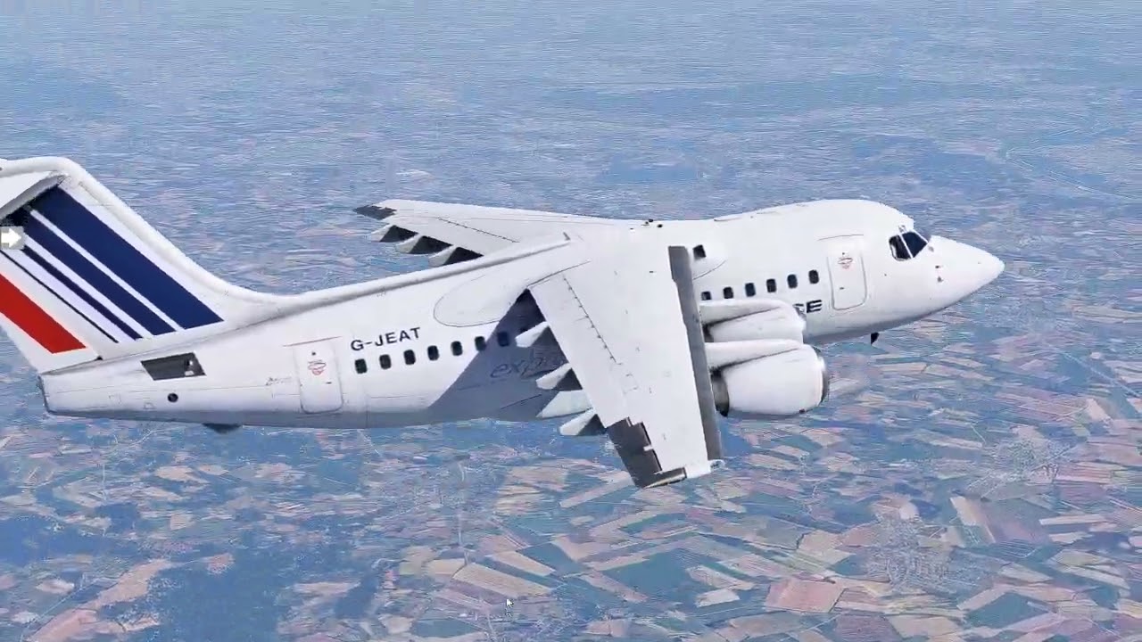 X Plane 12 Version 12 2 r1 test full graphismes avec le BAE 146 sans les orthophotos.