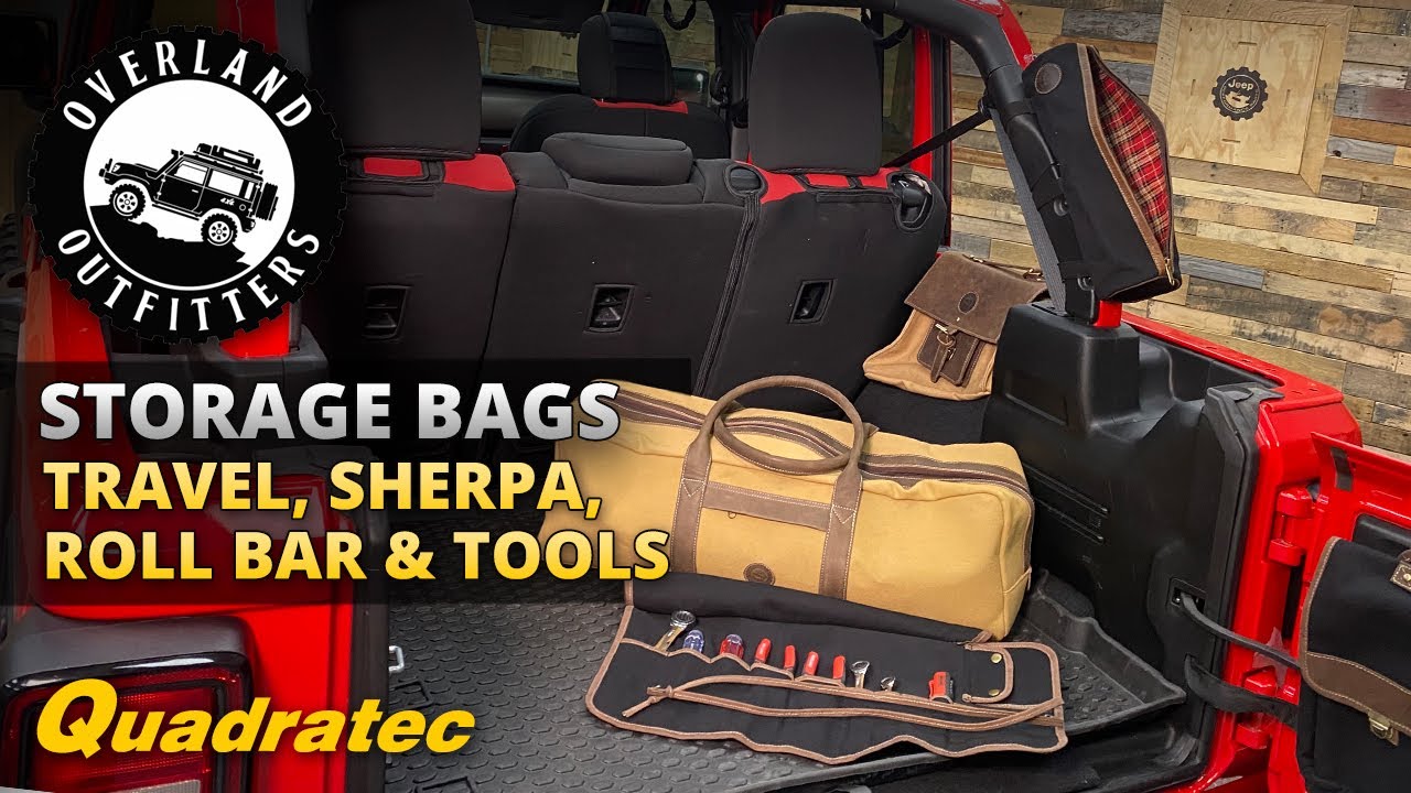 Overland Outfitters Cargo & Roll Bar Storage Bags for Jeep Wrangler & Jeep Gladiator
