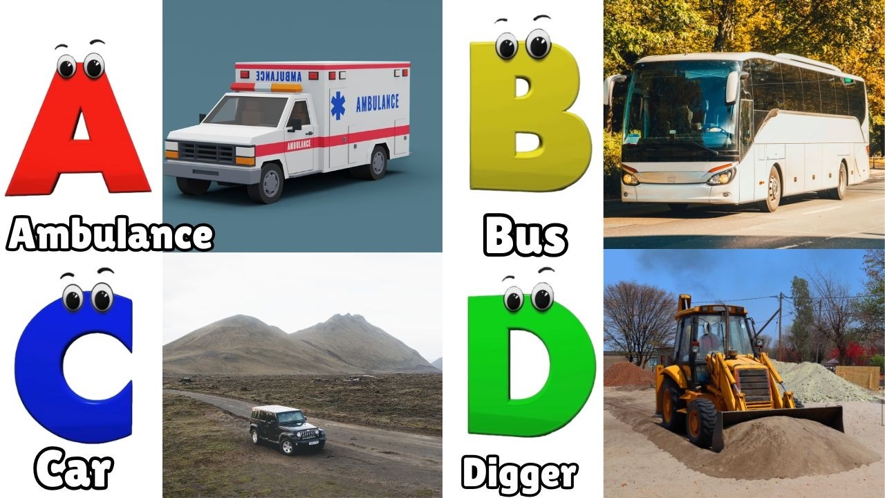 ABC Song Phonics, Transportation Song, ABC Song, Alphabet Educational Song A to Z for kids