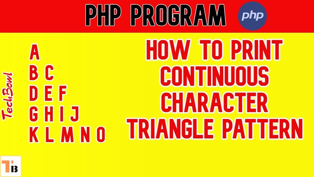 PHP Character Triangle Pattern | PHP Program 💯