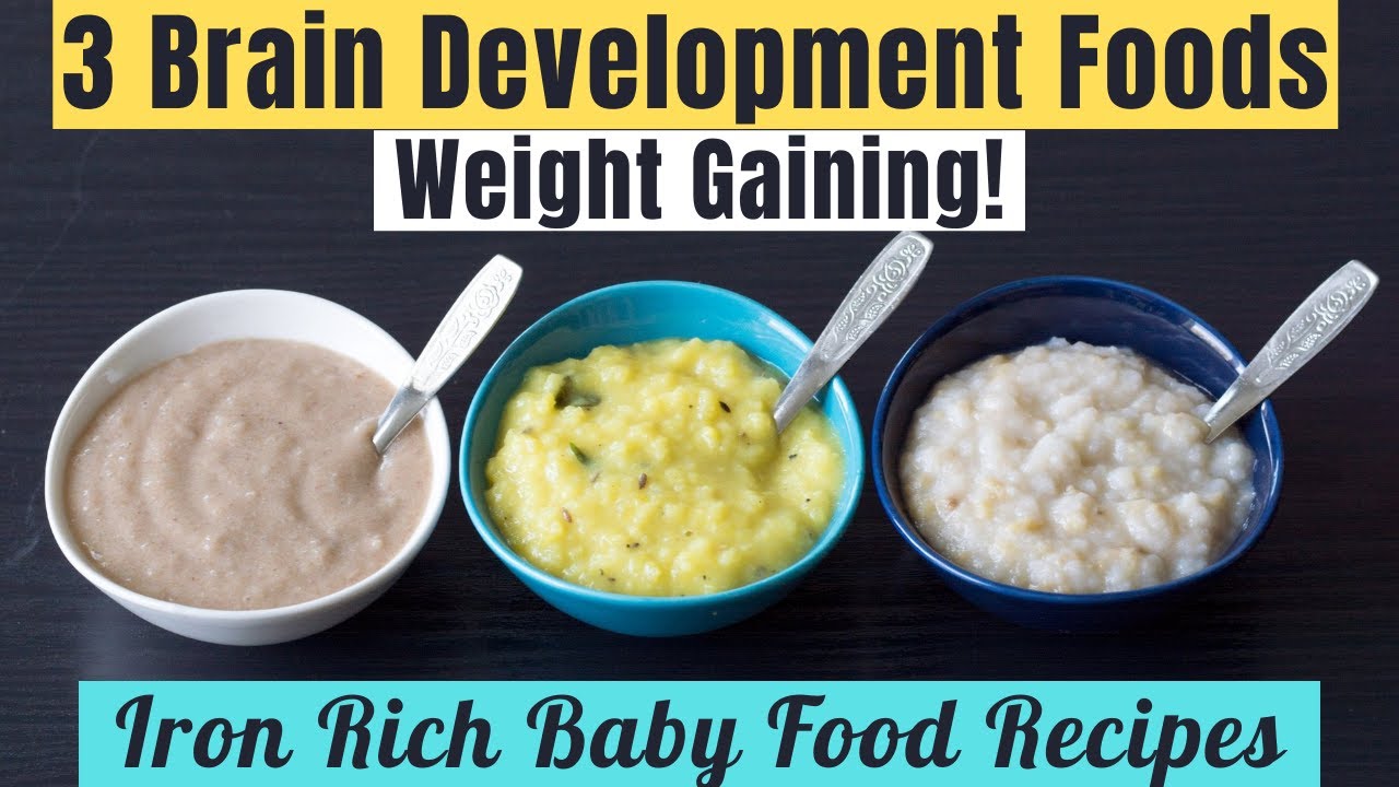 3 Brain Development Foods for 8Month+ Babies | 5 Minute Iron Rich & Weight Gaining Breakfast/Lunch