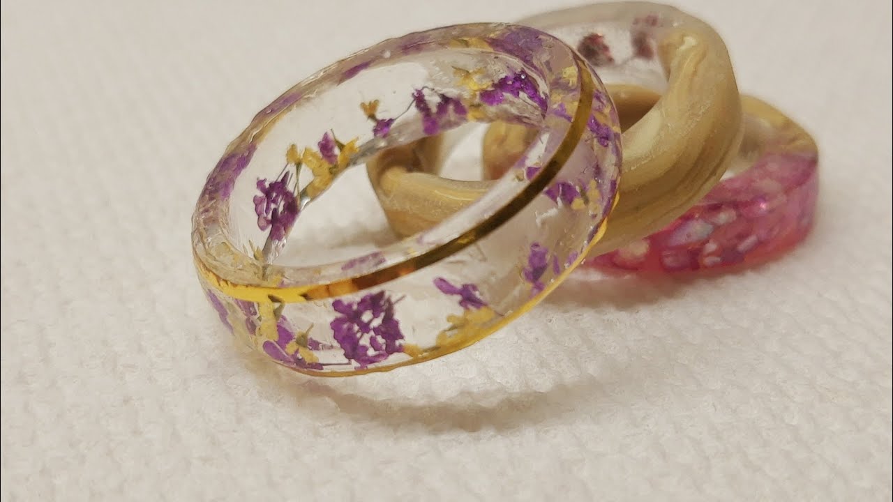 Flower resin ring
