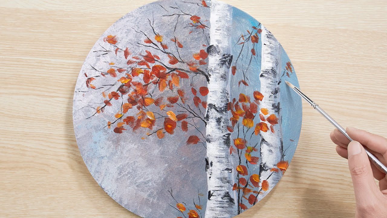 🎨 How to Paint Birch Trees for Beginners | Acrylic Step by Step